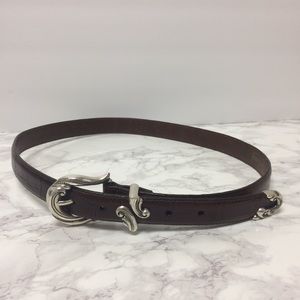 Coldwater Creek Allegro Brown Croc Leather Belt